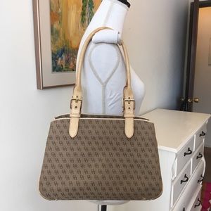 Dooney & Bourke Tan Jacquard Monogram Satchel